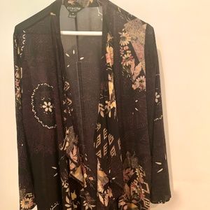 Citron Kimono - black silk chiffon